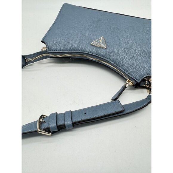GUESS Micaela top zip faux-leather small shoulder bag - Slate blue - Picture 8 of 11